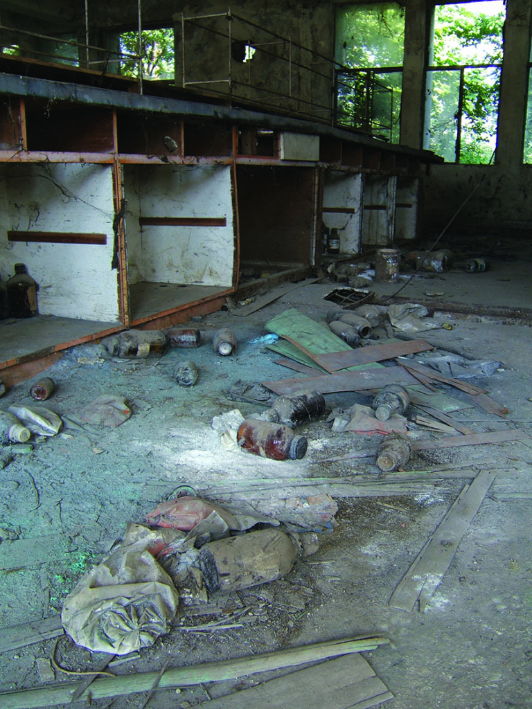 Toxic materials remain at the abandoned factory site.