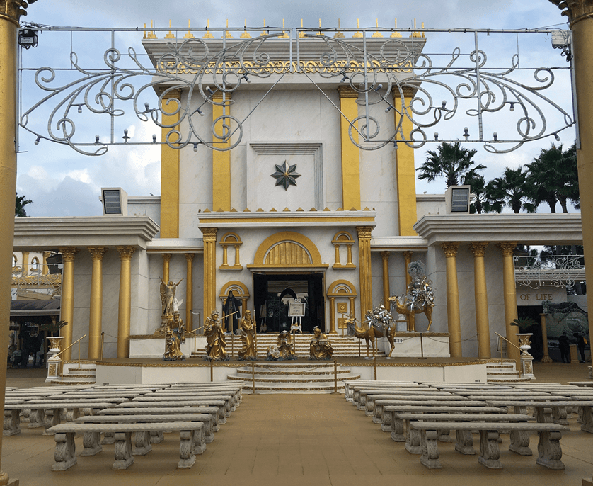 An imitation temple at the Holy Land Experience.