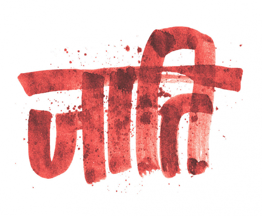 Caste in Hindi calligraphy.