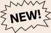 A speech bubble with the word "New!" in it.