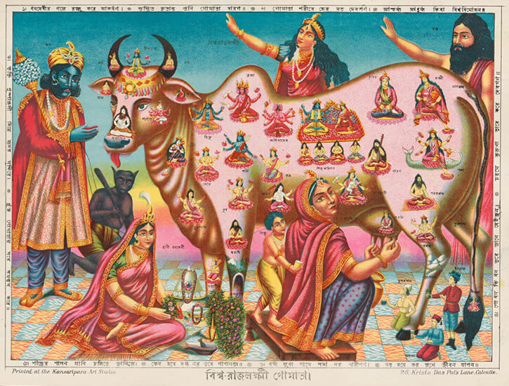 A religious Hindu portrayal of a cow.